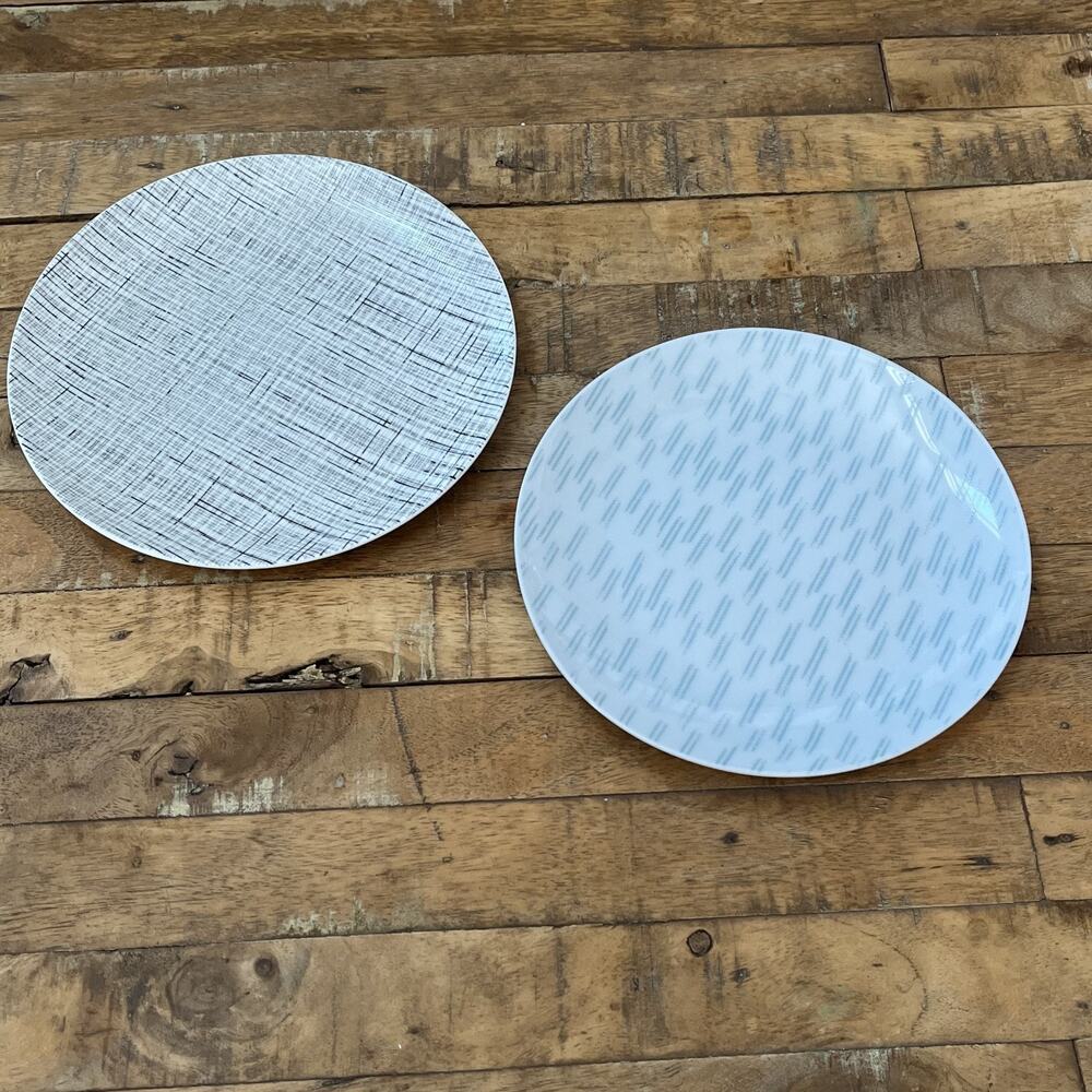 West Elm and Crate & Barrel Ceramic Plates Abstract Pattern